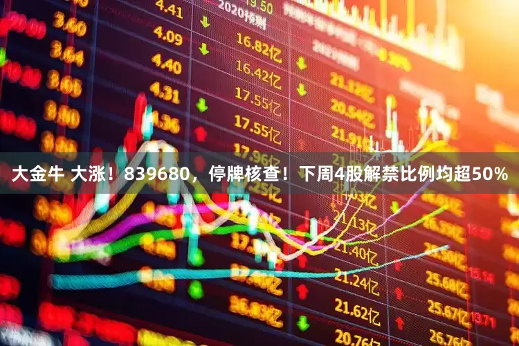 大金牛 大涨！839680，停牌核查！下周4股解禁比例均超50%