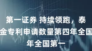第一证券 持续领跑,泰康年金专利申请数量第四年全国第一